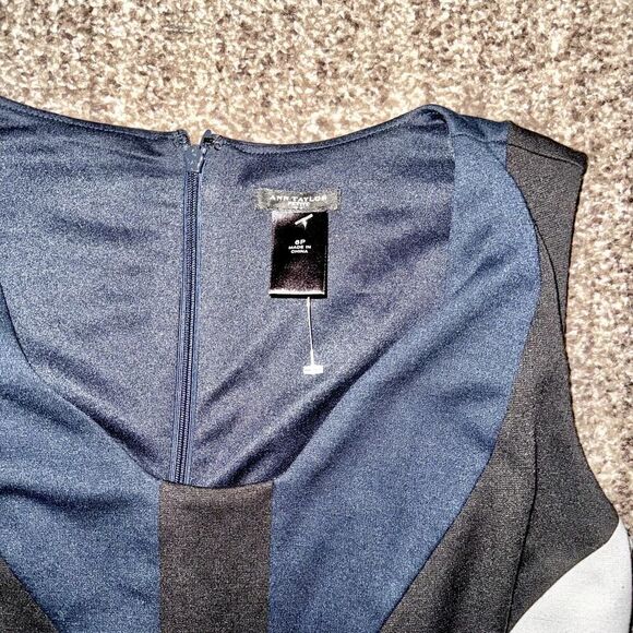 Ann Taylor Loft Colorblock Sheath Dress in Navy/White/Black Size 6P - Picture 2 of 9